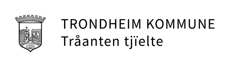 Trondheim kommune Tråanten tjïelte Logo Horisontal Sort